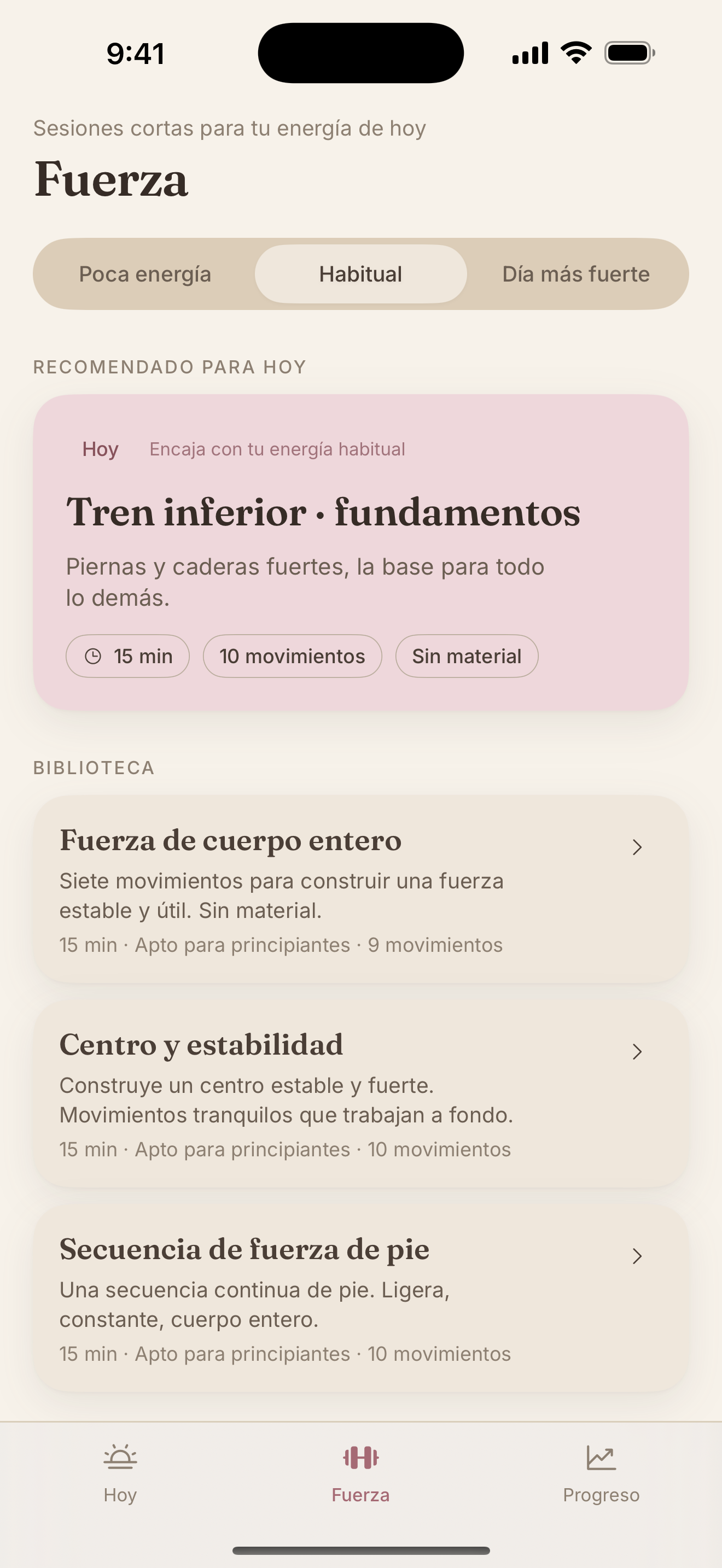 Biblioteca de fuerza