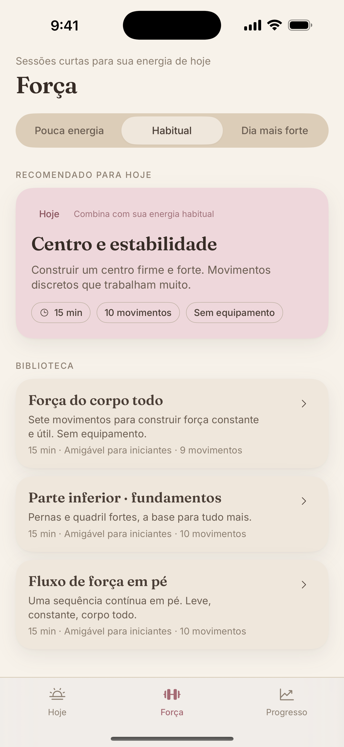 Biblioteca de força